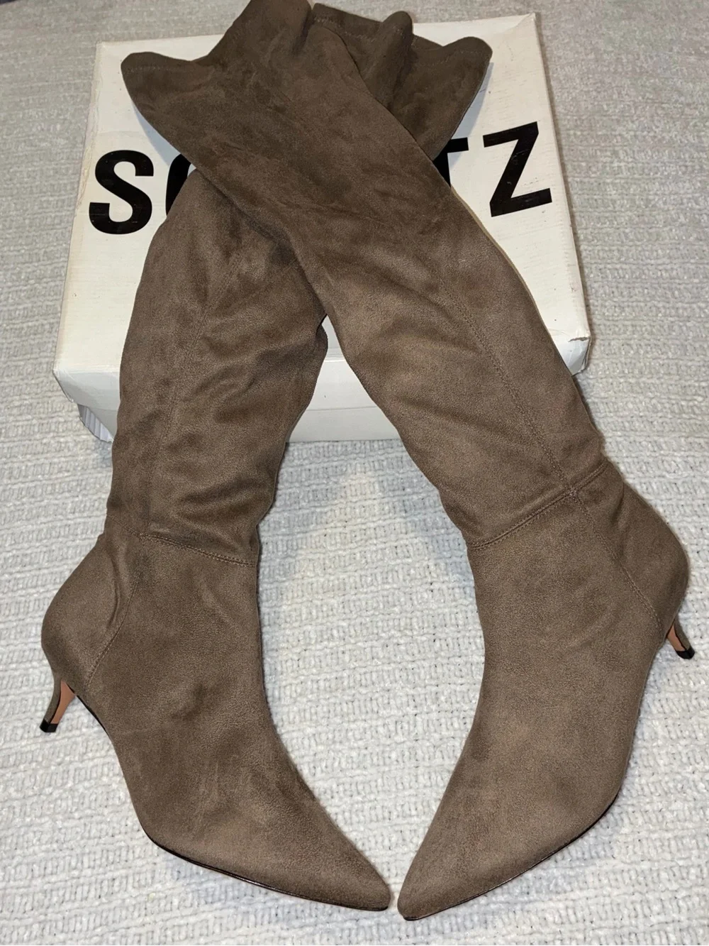 🆕 BNIB Schutz | Helga Over The Knee Kitten Heel Boots | Mouse